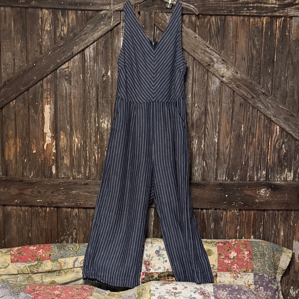 Rachel Zoe Navy and White Striped Jumpsuit